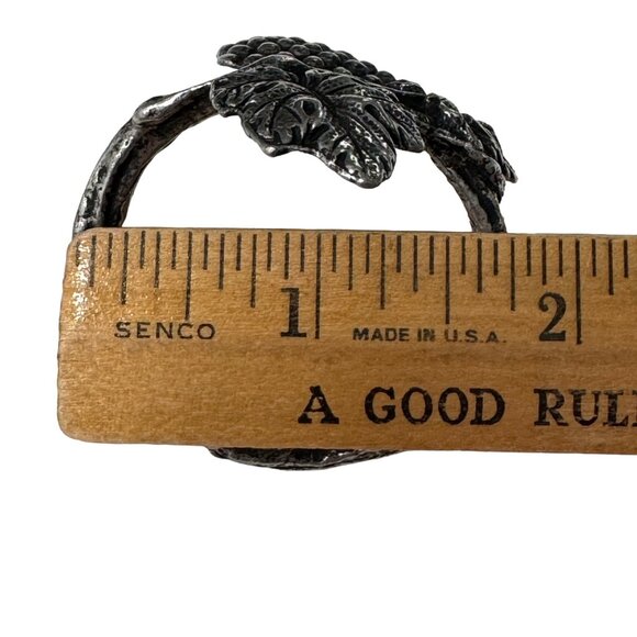 Vintage 95% Genuine Pewter Grape Vine Napkin Rings Set Of 2 Holiday Home Decor - Picture 6 of 12